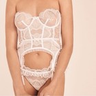 For Love   Lemons White Strapless Underwired Floral Lace Bustier Demi S