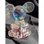 Vintage Murano Style Glass Mouse Hand Blown Iridescent Confetti Figurine