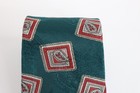 Vintage 90s Streetwear Silk Paisley Geometric Neck Tie Necktie Wedding Green
