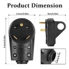 30 Amp Rv Male Plug Replacement Ed-304p 125v 30a  black Male  Black 
