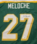 Gilles Meloche North Stars Autographed Signed Green Style Jersey Xl Jsa