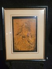 Japanese Woodblock Ink Print On Wood Framed Ukiyo-e Style Dancing Woman
