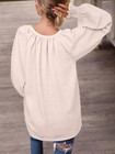 Women s Plus Size Tops V Neck Smocked Long Sleeve Casual Chiffon Blouse Shirts