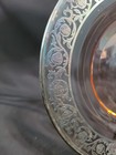 Rare Find Salad  Bread Plate Glass With Sterling Silver Overlay Set Of 2