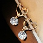 Fashion Rhinestone Heart Earrings Stud Dangle Crystal Wedding Party Women Gift