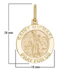 Italian 14k Yellow Gold Saint Michael Pray For Us Medal Charm Pendant 1 1  3gram