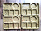Vintage Texas Ware Gold Confetti Melamine Cafeteria Kids Food Lunch Trays