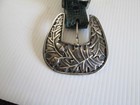 Custom  Black Allogator Western Belt  Sterling Buckle And Tip  Black  Size 34-39
