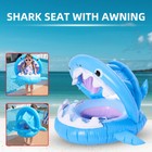 Inflatable Swimming Ring For Kids With Awning Shark Seat Ring Baby Float For Swi