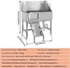 Dog Washing Station Grooming Bath Tub Pet Wash Stainless Steel With Stairs
