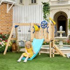 Wooden Toddler Swing Set With Slide  Fort  220 Lbs Capacity