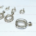 Pre Notched Sterling Silver Pendant Oval 5x3mm-14x12mm Semi Mount Prong Settings