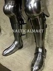 Medieval Knight Wearable Full Leg Armor Set Steel Silver Greaves Cosplay Costume