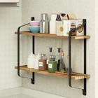 2 Tier Wall Mounted Shelf Vintage Shabby Chic Shelving Rustic Floating Shelves