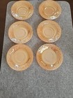 Lot Of 6 Vintage Fire King Peach Luster Laurel Leaf 6    Inch Saucers