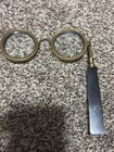 Hand Held Magnifying Eyeglasses Lorgnettes Solid Brass Frame Antique Style