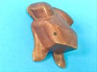 Wooden Hand Carved Frog Sculpture 1 5    Brown Vintage