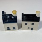 Klm Delft Houses  1    2 Bols Holland Ceramic Blue   White Empty Vintage