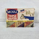 Vintage Mouli Triple Grater With 3 Drums   Original Box Made In Usa