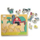 Vintage Wooden Peg Puzzle Farm Animals Chadwick-miller 1989 Preschool 8pc