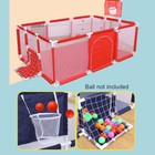 Hot Foldable  Playpen Toddler Kids Safety Play Yard Fence Portable W Ball Hoop