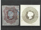 L85 Mauritius Stationery Ps Cut Outs Squares Including  Nine Pence Used Rarity 