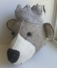 New Fiona Walker England Baby Bear Head Crown Felt Nwt Nursery  99