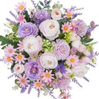 Fake Flowers Purple Artificial Silk Flower Bouquet Faux Flowers For Purple Rose