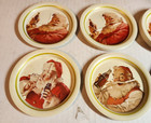 Vintage Coca-cola Santa Claus Christmas Metal Coasters Lot Of 14