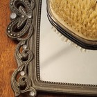 Vintage Ornate Silver-plated Vanity Set Mirror  Hair Brush   Comb 