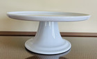 Pillivuyt White French Porcelain Cake Stand Pedestal 11 1 2  Raised Rim