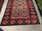 Antique Navajo Ganado Chiefs Blanket 60  X 96  Bold Red   Black Lazy Lines 1920