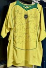 Brazil National Team Jersey Autographed By Ronaldo  Ronaldinho  Kaka  Adriano