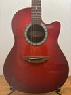 Acoustic Electric Guitar Ovation 1861 Standard Balladeer Red Super Shallow Usa
