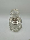 Antique Edwardian Crystal Cut Silver Collar Large Perfume Bottle 8    H