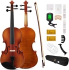 Full Size 4 4 Violin Fiddle Kit For Beginners - Bow  Extra Strings  Case   More 