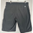 Adidas Shorts Mens 33 Performance Black Golf Chino Athletic Flat Front Logo Euc