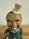 Vintage Cast Iron Penny Coin Mechanical Bank - Stump Speaker - Working
