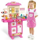 Kitchen Play Set Pretend Cooking Realistic Foods Utensils Girls Kids Gift Toys