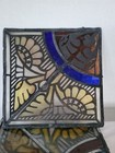 3 Pieces Vintage   Antique Leaded Painted On Stained Glass Transom   Read 