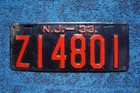 1933 New Jersey License Plate