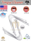 Tongue Cleaner Scraper Oral Hygiene Dental Stainless Steel Fresh Breath 12 Pcs