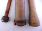 Vintage Wood Thread Spindle Lot Of 3 Antique Sewing Items 9-11 In  Tall 1 Marked