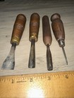 Vintage Lot Of 4 Wood Carving Tools Gouges Unique Shapes   Sizes