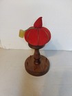 Antique Pin Cushion And Wooden Sewing Thread Spool Holder  Vintage Victorian   
