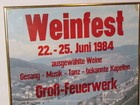 Vintage 1984 German Weinfest wine Festival Framed Poster schwarze Katz black Cat