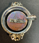 Vintage Mv Britannic British Ocean Liner Ship Chrome Ashtray Circa 1940s
