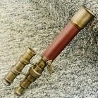 14  Antique Brass Double Barrel Nautical Telescope With Metal Tripod Stand
