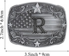 Western Belt Buckle For Men Women  Initial Letter Abcdjrm To Z Silver Cowboy Bel