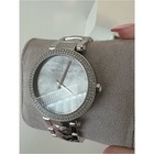 Michael Kors Women s Parker Silver Tone Watch Crystals Gray Pearl 39mm Mk6424